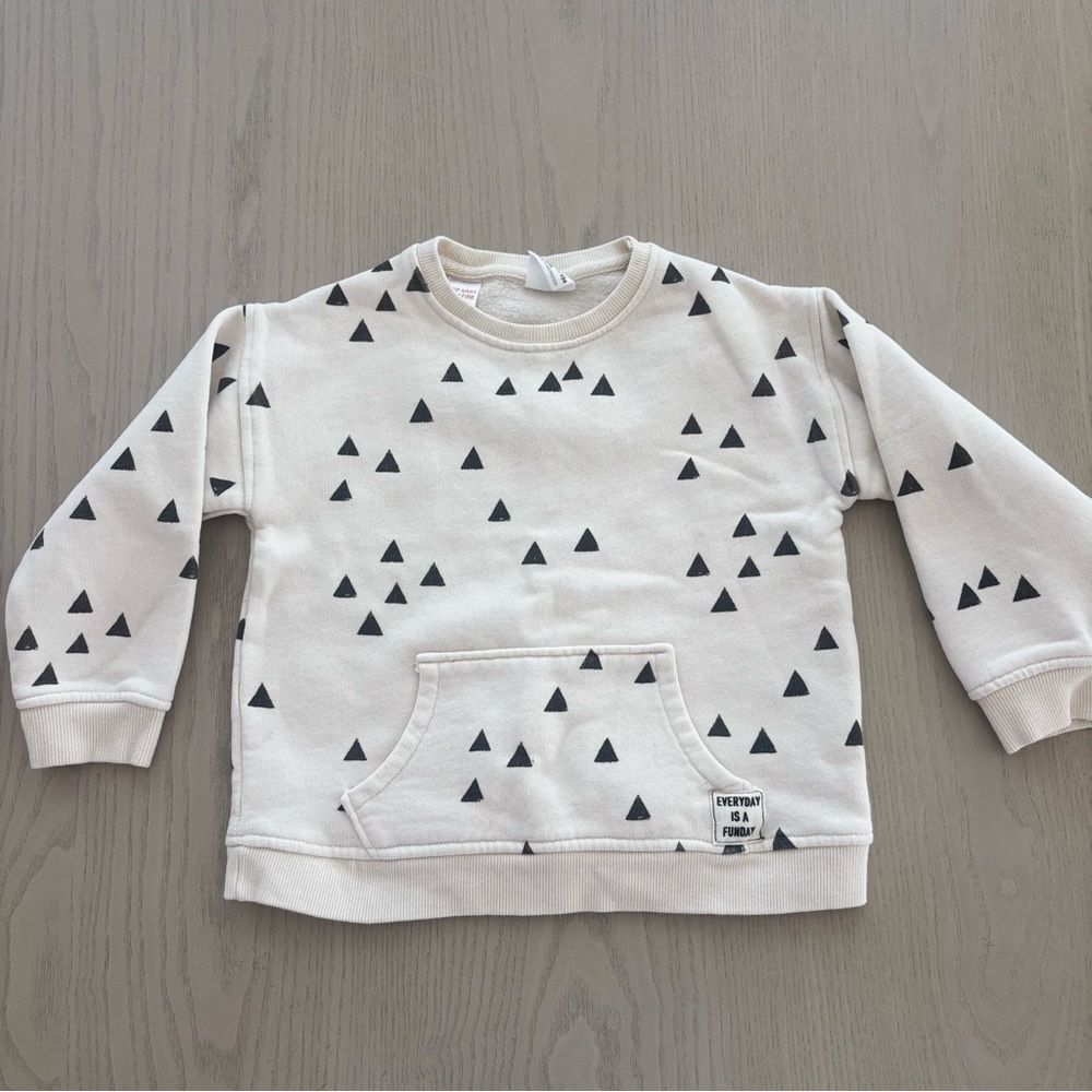 Zara Kids Cream Triangle Print Sweatshirt